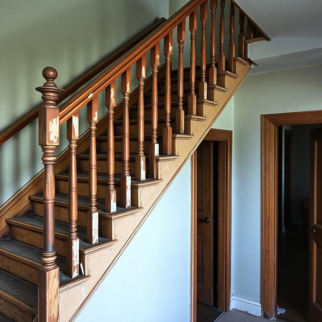 Renovasi railing tangga — sebelum